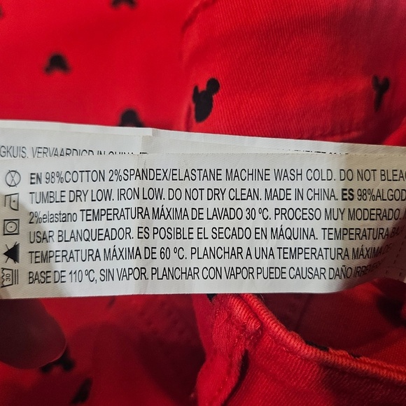 Disney x Forever 21 Pants Womens Medium Red Mickey Mouse Stylish Fashion Apparel - Picture 5 of 10